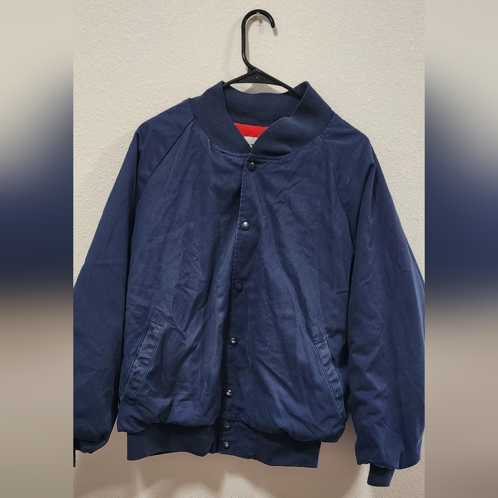 Vintage Todd Jacket Mens 1X  Blue Canvas Bomber Trucking Made in USA Union